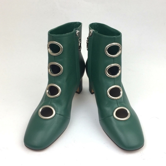 VALENTINO Eyelet Leather ankle bootie sz 6 - Picture 1 of 14